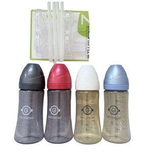 Grosmimi Sippy Cup Set Multicolor Bottles with Straws & Spouts Kids 10oz